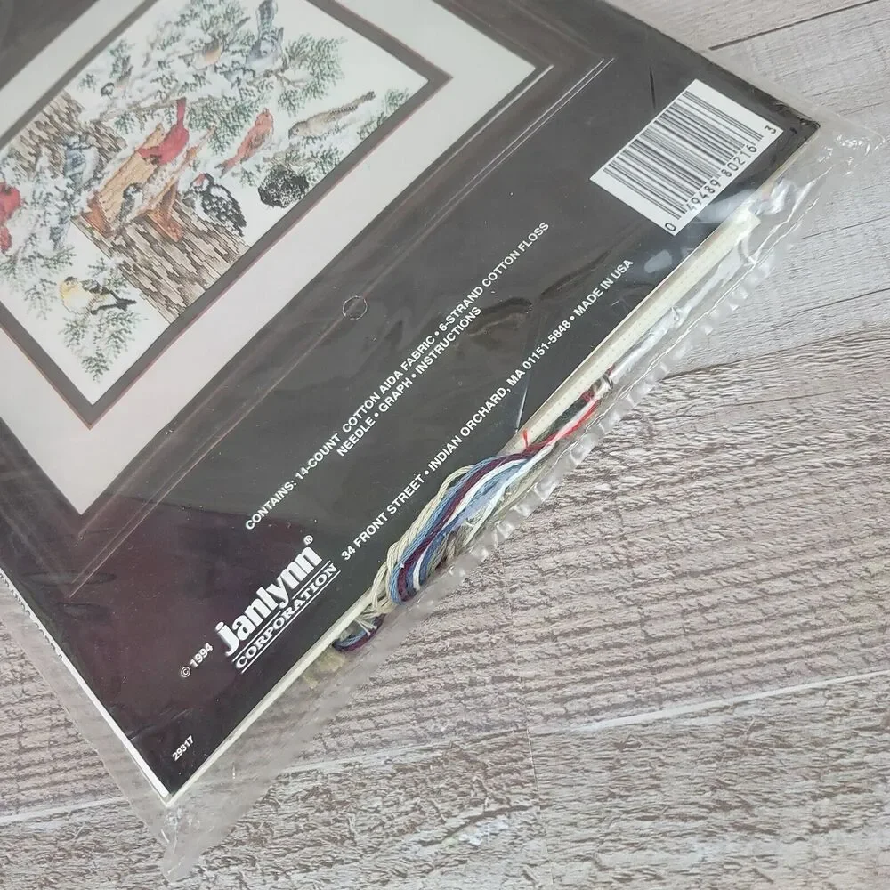 Counted Cross Stitch Kit Cardinals Birds Janlynn Winter Gathering Place Sealed